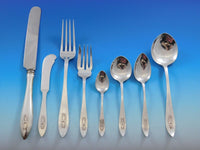 Buckingham Narrow by Shreve Sterling Silver Flatware Set Service 67pc H Monogram