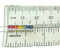 14k White Gold Rainbow Genuine Natural Sapphire Pendant .71ct (#J4617)