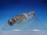 Silverplate and Glass Double Perfume Bottle with Chased Flowers 5" x 1" (#6635)