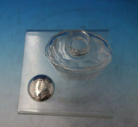 English Estate Sterling Silver and Glass Dresser Jar 4" x 1 3/4" (#6078)