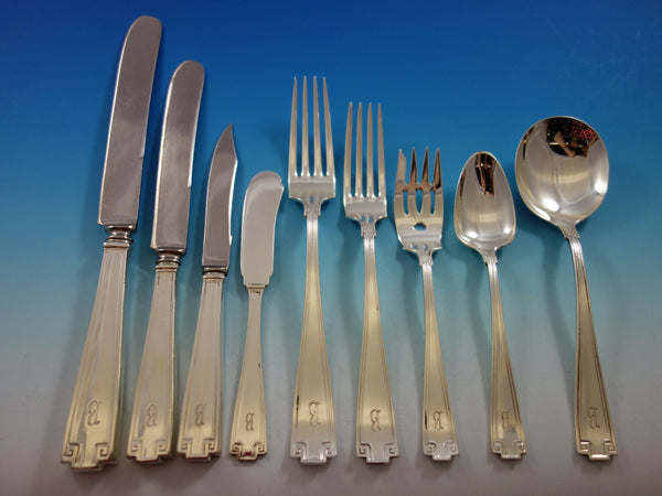 Etruscan by Gorham Sterling Silver Flatware Set Service 75 pcs Dinner B Monogram