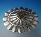 Hungarian Sterling Silver Tea Caddy Oval Fluted with 3-D Rose Finial (#5512)