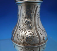 English Georgian Sterling Silver Muffineer with Chased Flowers c.1743 (#6461)