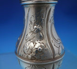English Georgian Sterling Silver Muffineer with Chased Flowers c.1743 (#6461)