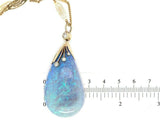 14k Gold Huge 50 Carat GIA Genuine Natural Opal Pendant with Blue-Green (#J5464)