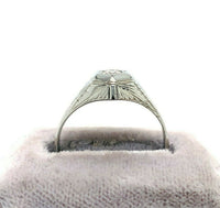 18k Art Deco .19ct Genuine Natural Diamond Men's Ring (#J5494)