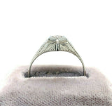 18k Art Deco .19ct Genuine Natural Diamond Men's Ring (#J5494)