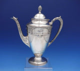 Rose Point by Wallace Silverplate Tea Set 3pc #N6702 Tea Pot Sugar Creamer #3172