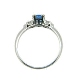 Platinum .49ct Blue Genuine Natural Sapphire and Diamond Ring (#J4580)