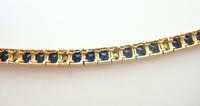 Gold Sapphire Bracelet with 15 Carats of Genuine Natural Blue Sapphires (#J480)
