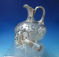 Glass Claret Jug with Sterling Silver Overlay 8" x 6 1/2" c.1915 (#5722)