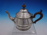 Victorian English Sterling Silver Tea Pot with Wood Handle and Finial (#4138)