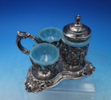 Austrian Sterling Silver Condiment Set Mustard Pot Salt Cellars (#6860-2)
