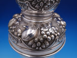 Hungarian Sterling Silver Cocktail Shaker Repoussed Fruit 9 1/2" Tall  (#7812)