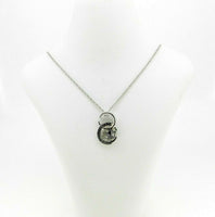 14k White Gold Moon and Black Star Genuine Natural Diamond Pendant (#J5077)