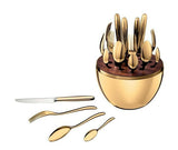 Mood by Christofle Paris France Silver Plate Flatware Set 24 Pc 24k Gold Egg New