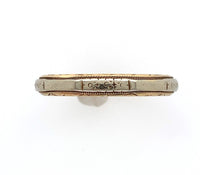 14k Yellow and White Gold Wedding Band Jewelry Size 7.5 (#J5867)
