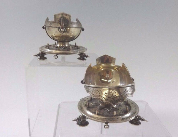 Gorham Sterling Silver Salt Dip Pair Helmet Style 2 1/2"