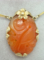 Carved Carnelian 14k Gold and Vermeil Necklace (#J2104)