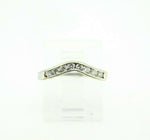 18k Gold Curved Hand Chased Genuine Natural Diamond Ring Band (#J4385)