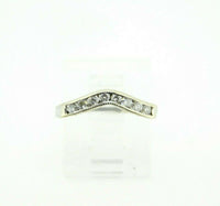 18k Gold Curved Hand Chased Genuine Natural Diamond Ring Band (#J4385)