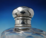 English Estate Sterling Silver and Glass Dresser Jar 4" x 1 3/4" (#6078)