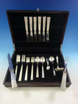 Moderne by Adra Sterling Silver Flatware Set Modernism Worked w/Adler 29 Pcs