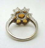 10k White Gold Ring with Genuine Natural Opal Rosette Cluster (#J3661)