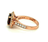 14k Rose Gold 2.46 Carat Genuine Natural Garnet and Diamond Ring (#J4794)