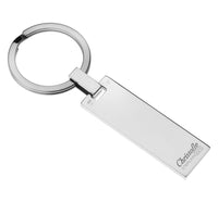 UNI by Christofle France Silverplate Key Chain with Ring Rectangular - New