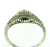 Art Deco 18k White Gold Filigree Ring with .05ct Genuine Natural Diamond (#J958)