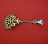 King Edward by Whiting Sterling Silver Ice Spoon Gold Washed Pierced 9 1/2"