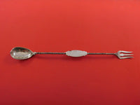 Coin Silver Pickle Fork / Olive Spoon Combination Twisted Pierced 10 3/4"