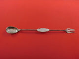 Coin Silver Pickle Fork / Olive Spoon Combination Twisted Pierced 10 3/4"