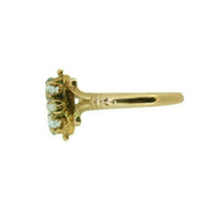 10k Yellow Gold Victorian Aquamarine Ring with Seed Pearls (#J4627)