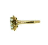 10k Yellow Gold Victorian Aquamarine Ring with Seed Pearls (#J4627)