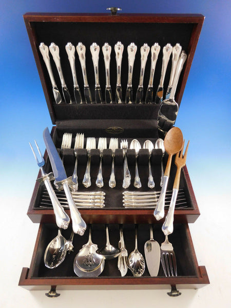 Grand Colonial by Wallace Sterling Silver Flatware Set for 12 Service 91 pieces