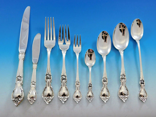 Alexandra by Lunt Sterling Silver Flatware Set for 12 Service 118 pieces