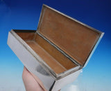 Michael Borg Sterling Silver Cigarette Box with Two Coins and Wood Liner (#4634)