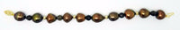 14K Gold Chocolate Pearl & Smoky Quartz Bracelet (#J3119)
