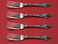 Les Six Fleurs by Reed & Barton Sterling Silver Fish Fork Set 4pc AS Custom