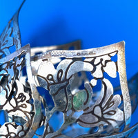 Silverplate Garnets Eight Petal Tussie Mussie Posey Posy Holder (#J1215)