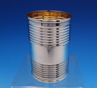 TIffany and Co Sterling Silver Pencil Holder or Cup Blue Enamel Stripes GW #7597