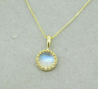 14k Yellow Gold 1.79 Carat Fine Genuine Natural Moonstone Pendant (#J4898)