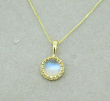 14k Yellow Gold 1.79 Carat Fine Genuine Natural Moonstone Pendant (#J4898)