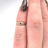 10k Rose Gold Baby Ring with Red Glass Size 1.25 Child's Jewelry (#J5889)