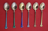 David Andersen Norwegian Sterling Silver Demitasse Spoon set of 6 vermeil 3 3/4"