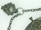 Art Nouveau Silver Plated Figural Beaded Purse and Chatelaine Clip (#J4251)