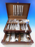 Cannes by Puiforcat French Sterling Silver Flatware Set Service 63 pieces Rare