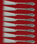 Rose Point by Wallace Sterling Silver Escargot Fork Set Custom 5 1/2" Unusual